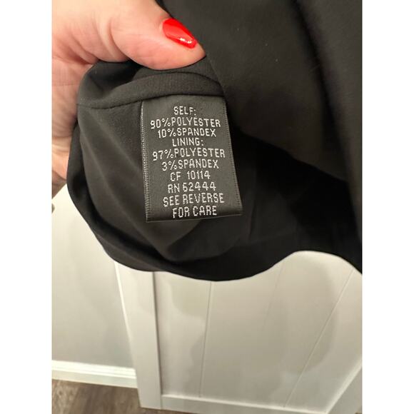 Nicole Miller Artelier Floral Embroidered Black Mock Neck Keyhole Dress Sz Small - Picture 10 of 13